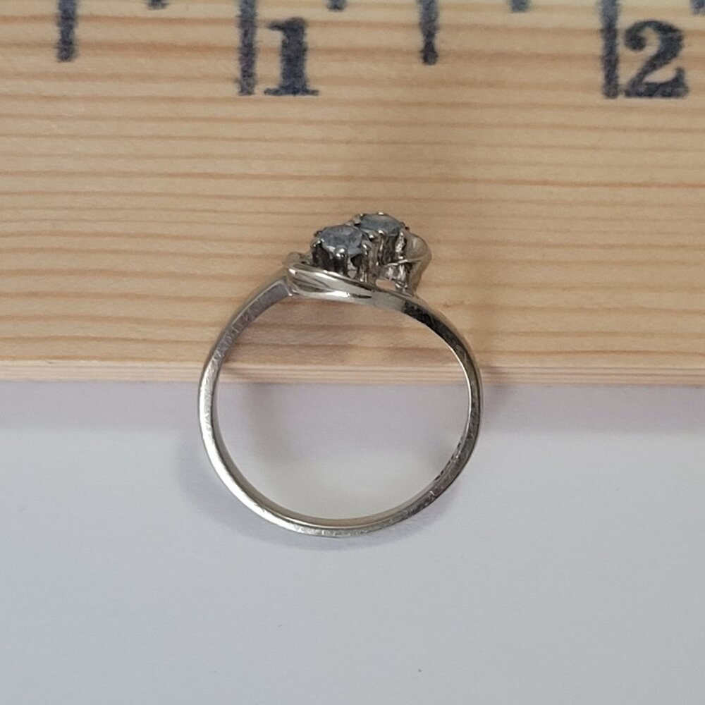 1960s Blue Topaz Ring 10k Vintage White Gold Dason December Birthstone - Picture 15 of 15